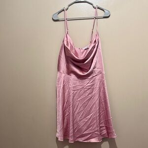 Elegant Pink Satin Dress